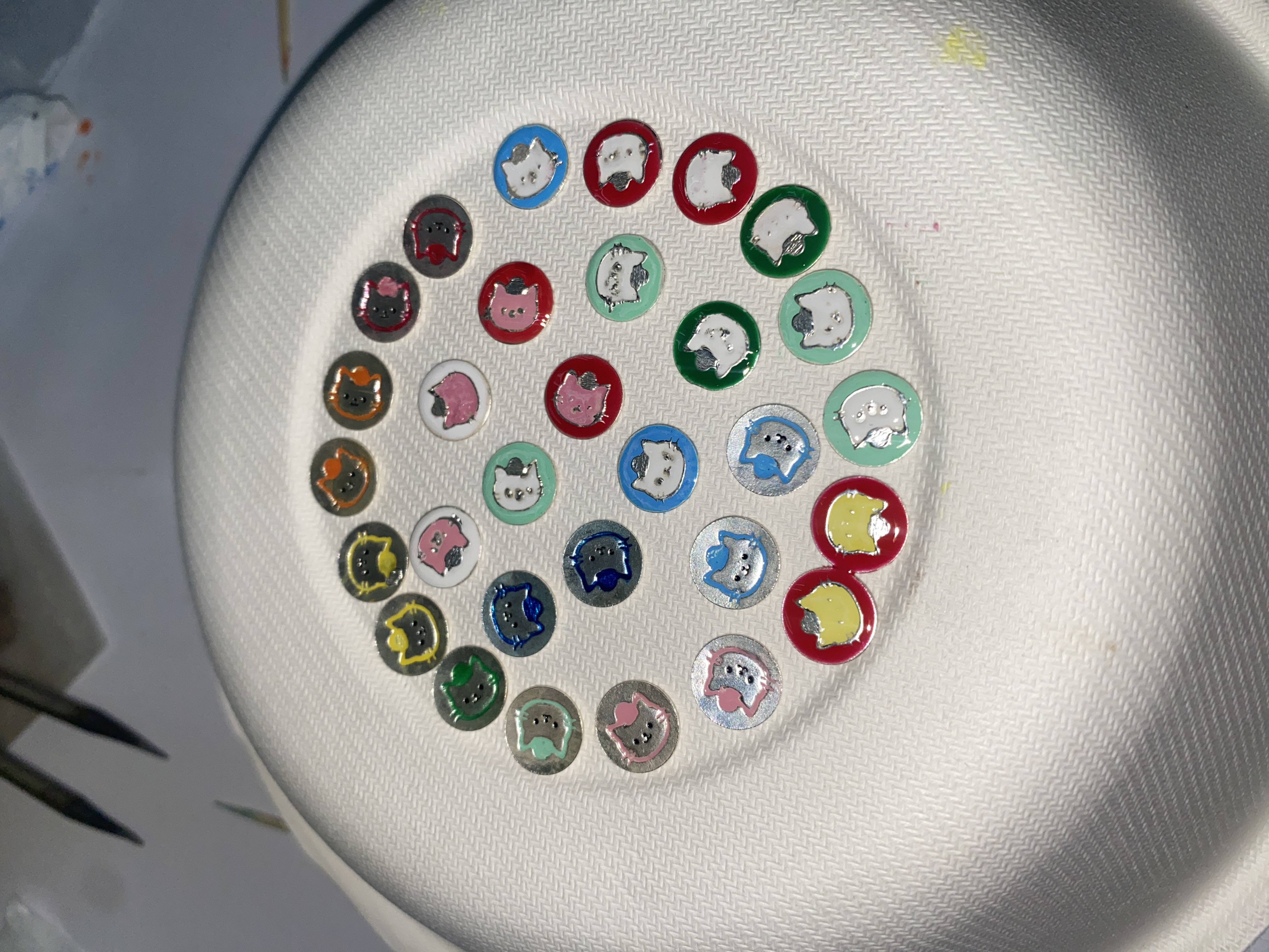 Colored enamel coin set