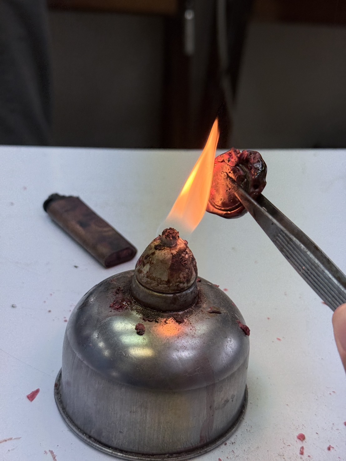 Flame annealing close-up