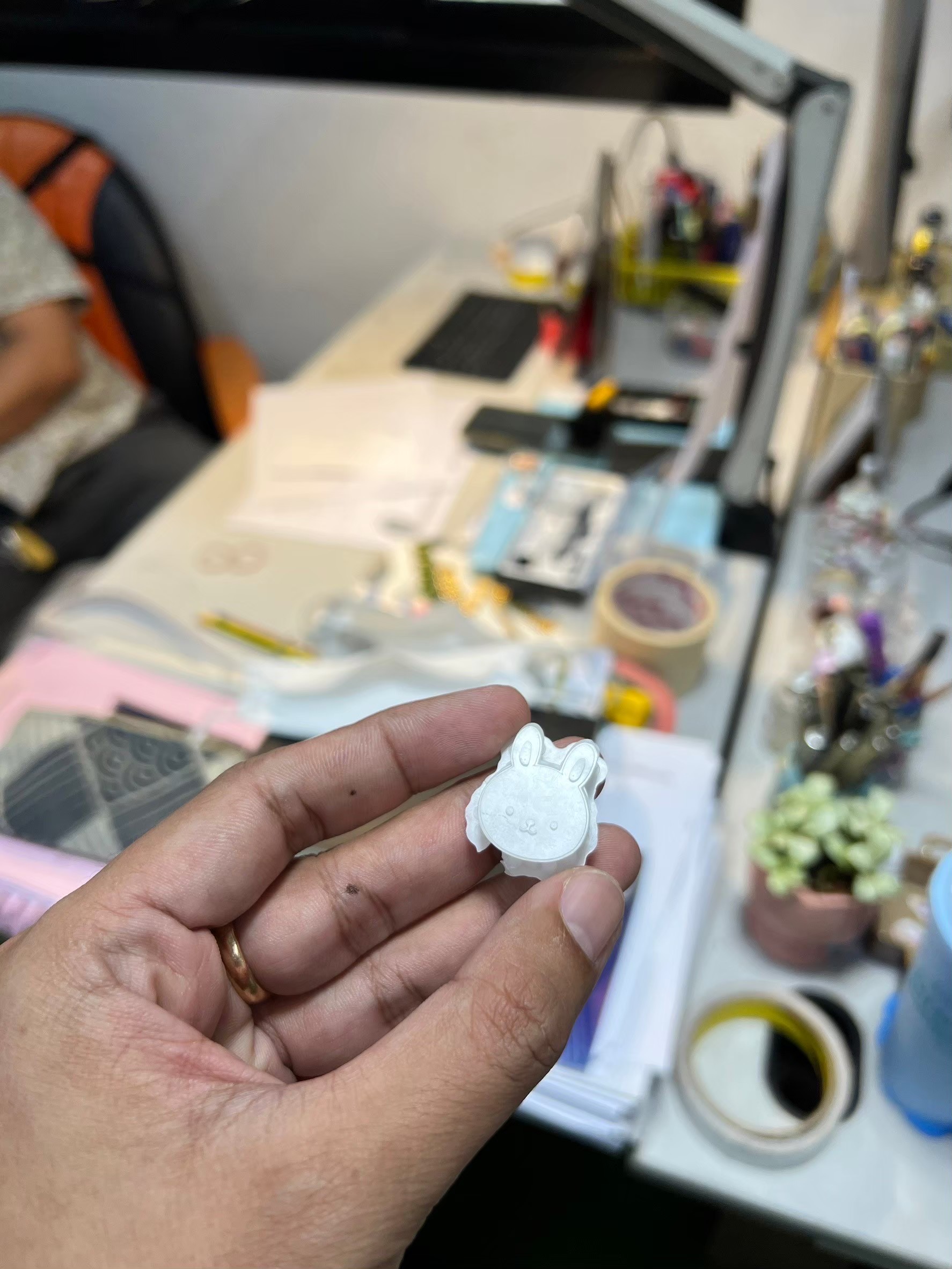 White 3D printed model