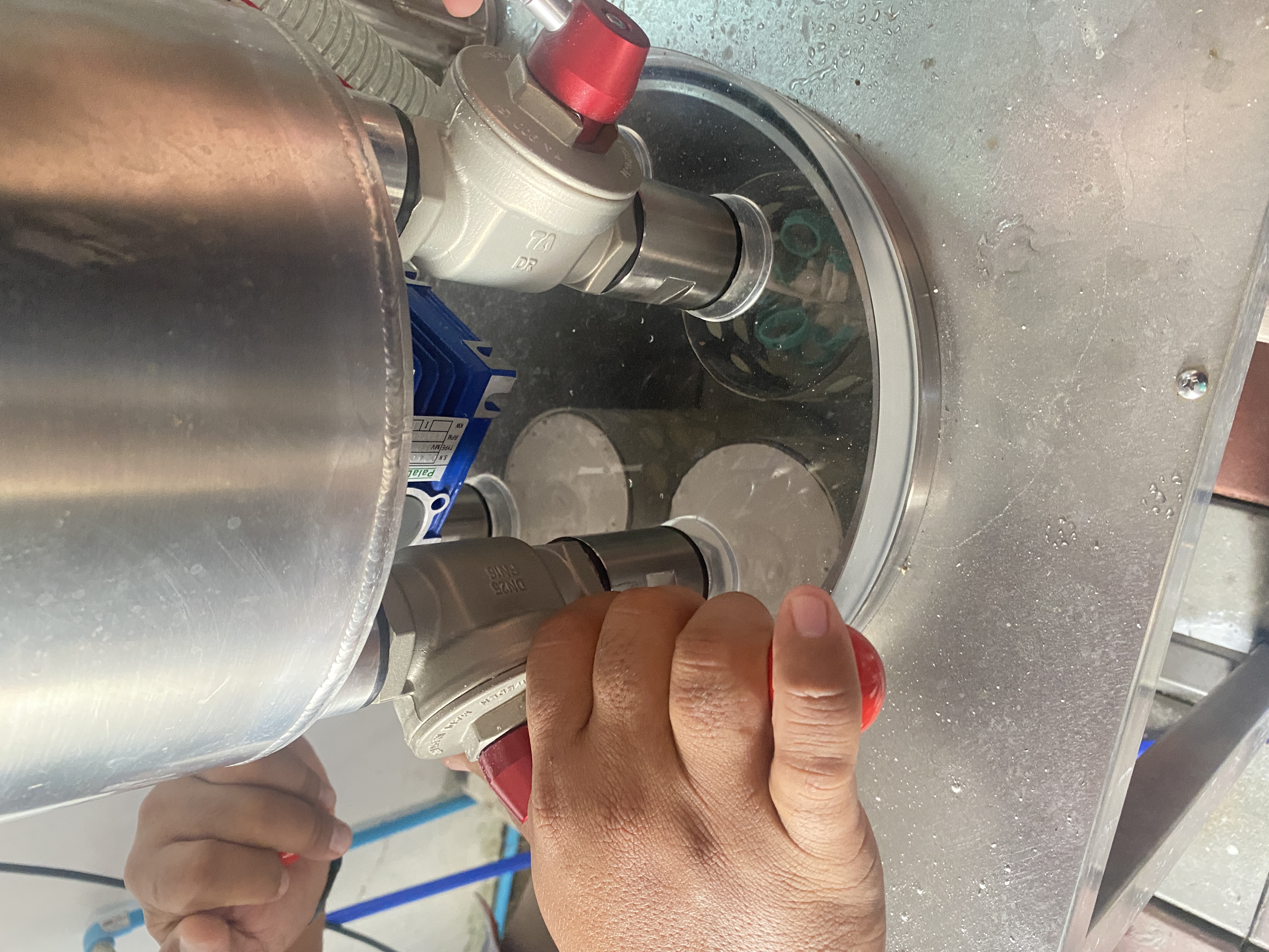 Casting machine close-up