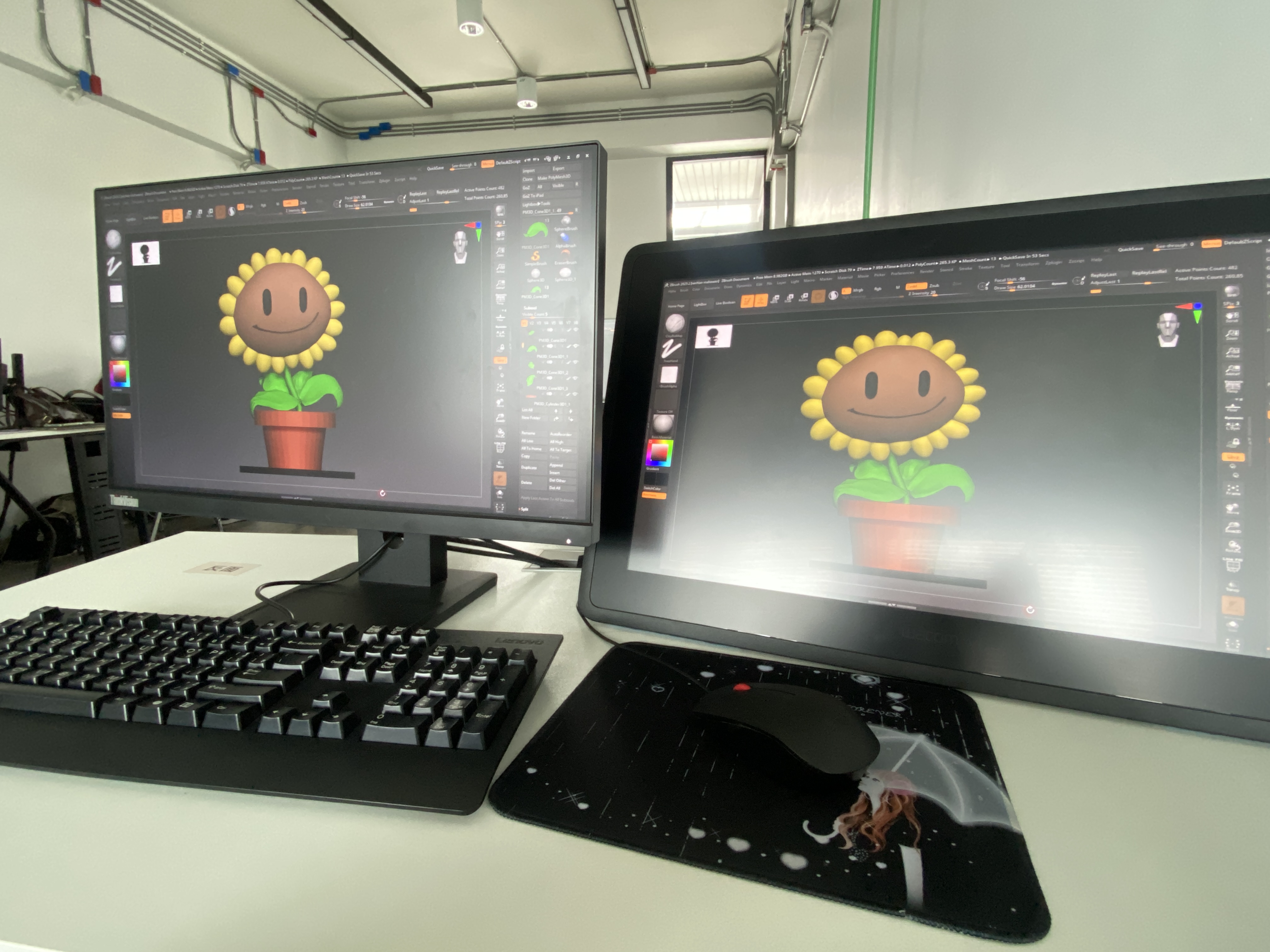ZBrush sunflower workstation
