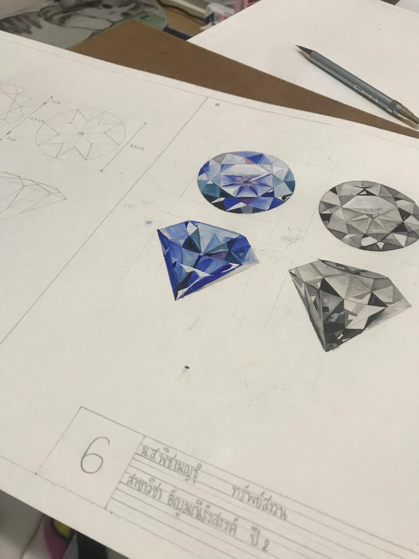 Gemstone drawing studies